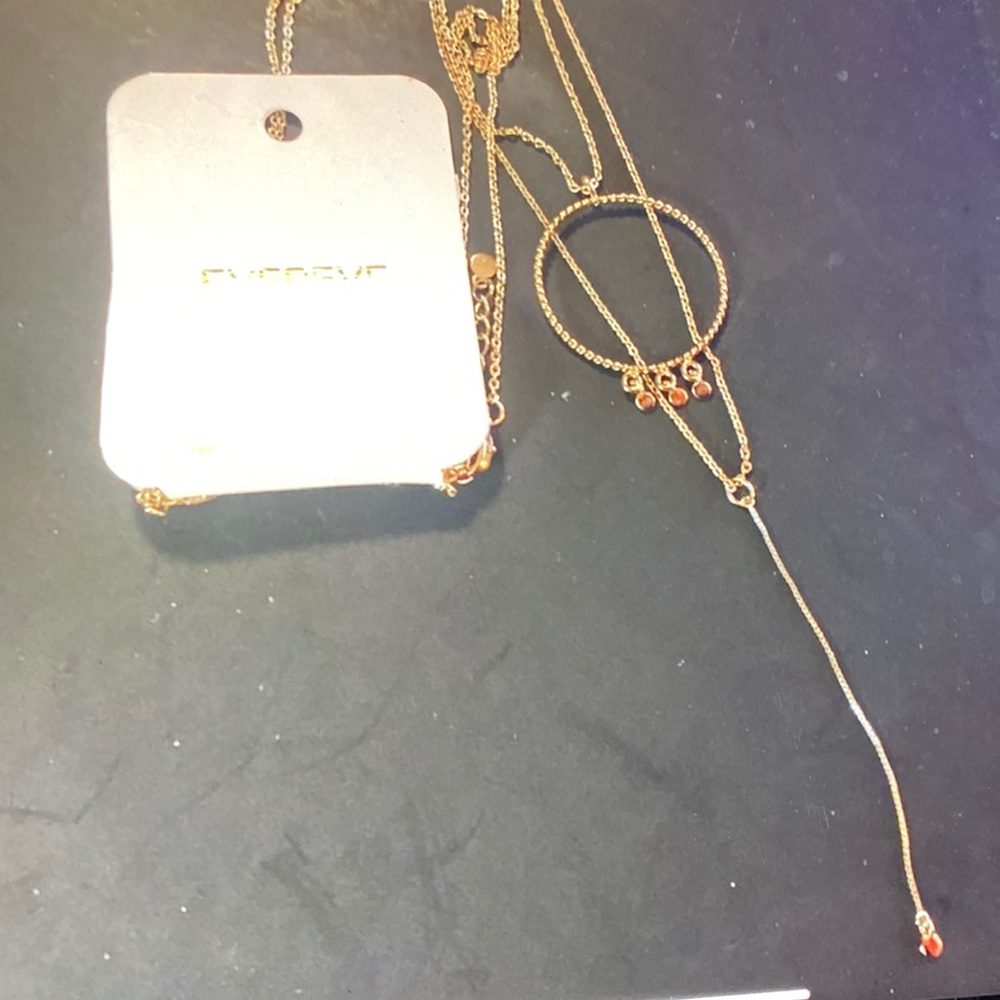 14k GP Levi double 2 necklace circle & Y